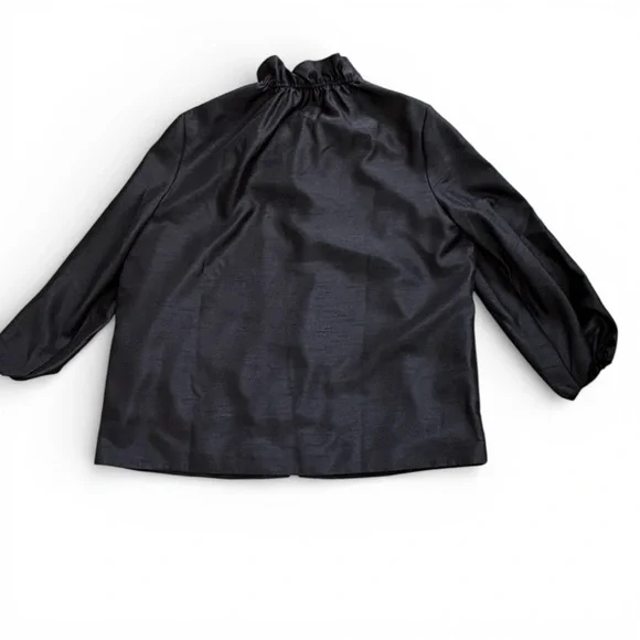 Chico’s Black Dressy Topper Jacket – Ruffle Collar | NWT | Size 3 (16/18) - Picture 6 of 12